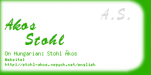 akos stohl business card